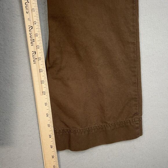 Eddie Bauer Pants Womens 2 Brown Khaki Linen Blend Wide Leg Chino Outdoors - Picture 13 of 15